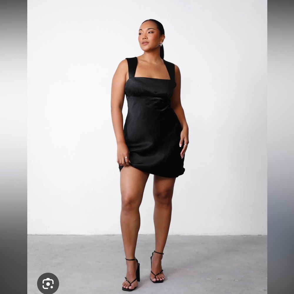 Charcoal Clothing Black Silk Dress